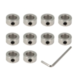 10 Pcs Lock Collar 10mm Shaft Lock Collar T10 Lead Screw Lock Ring for CNC Parts (10mm-Silver) pc parts