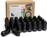 Wheel Accessories Parts 32 Pcs M14x1.5 14×1.5 Thread Bulge Acorn 1.90″ Long Lug Nuts Black 3/4″ 19mm Hex Fits 99+ Chevy Silverado GMC Sierra 2500 3500 Ford 2003+ F250 F350 2011+ Ram 2500 3500 pc parts